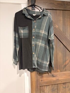 Lovely melody Colorblock plaid shirt